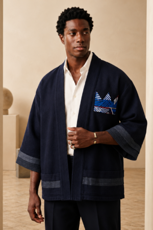 Chidi Agbada Kimono — Navy