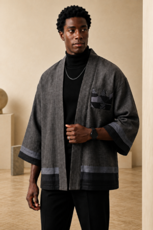Kelechi Agbada Kimono — Slate