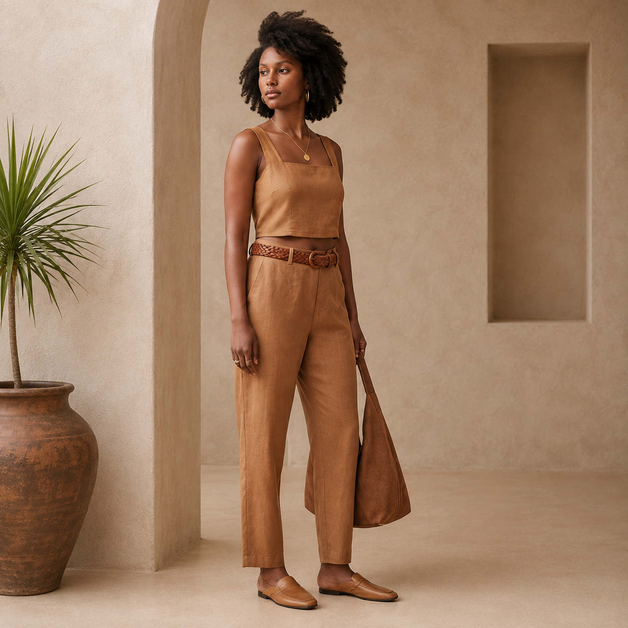 The Ada Crop Blouse — Honey