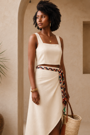 The Ada Crop Blouse — Ivory