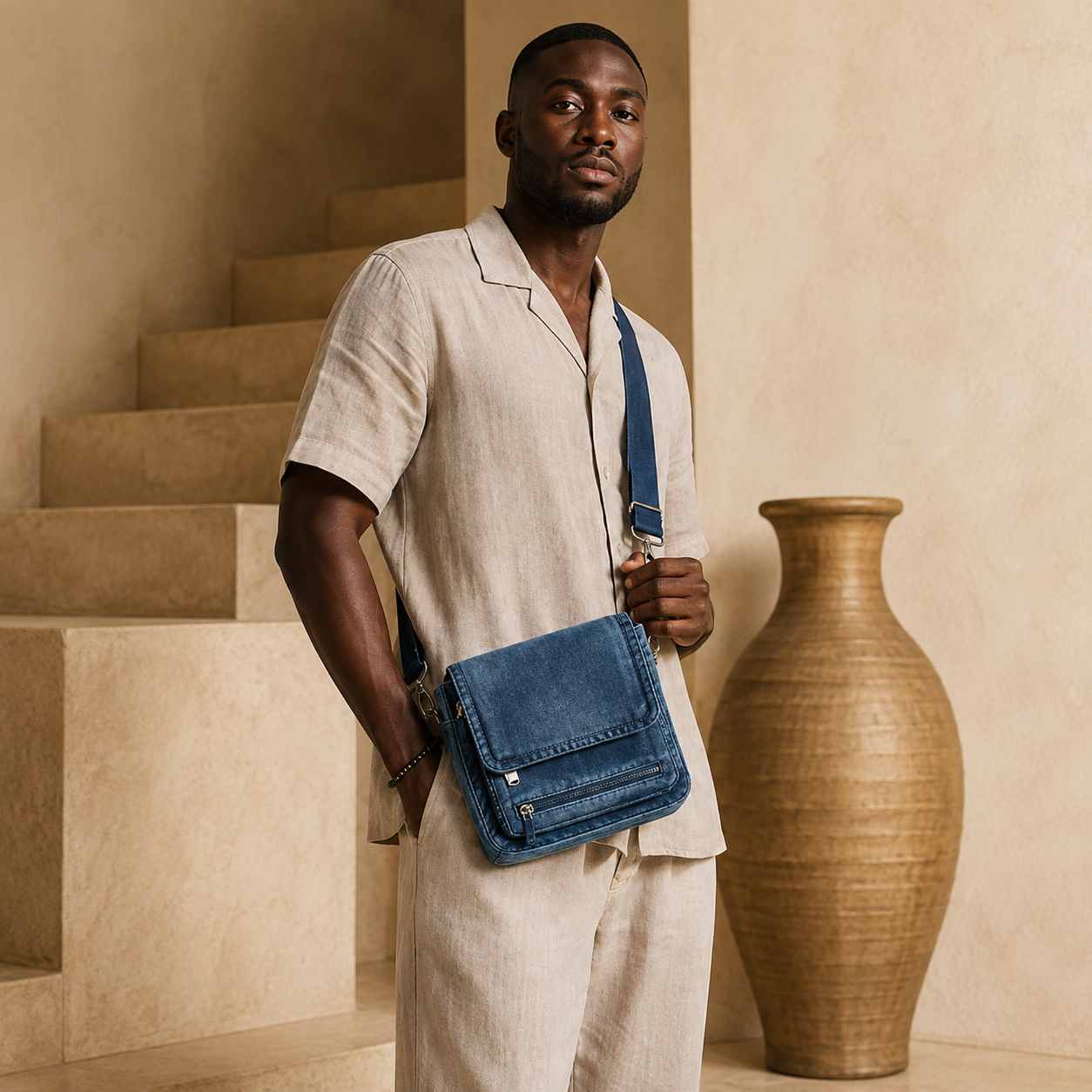 The Moe Crossbody Bag — Denim